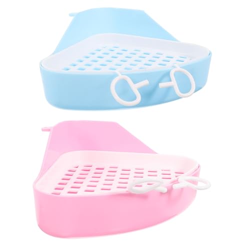 PENIKOKO 2 Stück Abnehmbare Kleintier Toilette mit Auslaufsicherem Design Leicht zu Reinigen für Kaninchen Hamster Meerschweinchen und Frettchen für Drinnen und Unterwegs von PENIKOKO