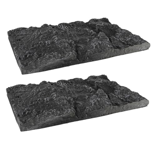 PENIKOKO 2 Stück Felsendekorationspaneele Groß Tank Reptil Zubehör Für Schildkrötenaquarien Aquarium -hintergrundscheibe Zierplatte Für Aquarien Black Pu von PENIKOKO