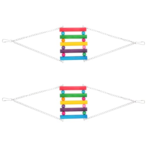 PENIKOKO 2 Stück Holz Papageien Verschleißfest Hängende Vogel Schaukel Bunt Kreativ Für Kleine Papageien Und Wellensittiche Robust Und Langlebig PENIKOKO 2 Stück Holz Papageien Verschleißfest Hängende Vogel Schaukel Bunt Kreativ Für Kleine Papageien Und Wellensittiche Robust Und Langlebig von PENIKOKO