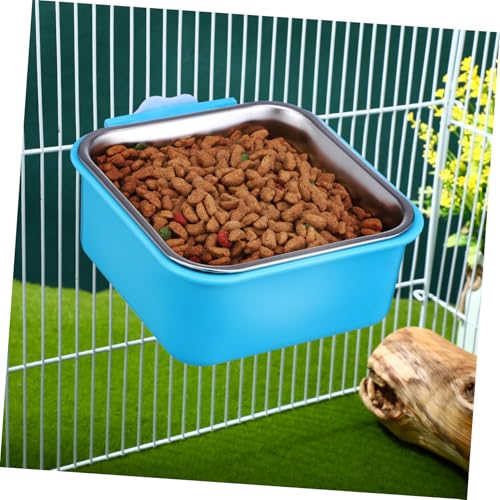 PENIKOKO 2 Stück Hundenapf und Katzennapf zum Aufhängen Teiliges Platzsparend für Hundekäfige Robust Kratzfest mit Innovativem Befestigungsbügel Geeignet für Welpen und Kätzchen Blau und von PENIKOKO