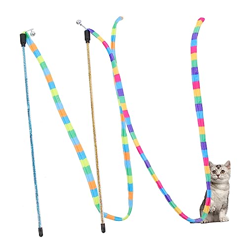 PENIKOKO 2 Stück Interaktiver Katzen Spielzeugstab Bunte Teaser für Katzen für Drinnen Fördert Spiel und Bewegung mit Glöckchen zur Anziehung Perfektes Zubehör für Kätzchen Zufällige Farbe PENIKOKO 2 Stück Interaktiver Katzen Spielzeugstab Bunte Teaser für Katzen für Drinnen Fördert Spiel und Bewegung mit Glöckchen zur Anziehung Perfektes Zubehör für Kätzchen Zufällige Farbe von PENIKOKO