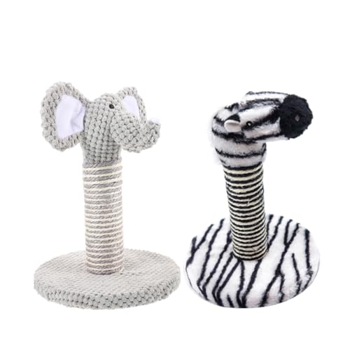 PENIKOKO 2 Stück Katzenkletterstange Katzenspielzeug Kleine Katze Klettern Ästhetisch Kratzer Hoch Kätzchen Kratzbaum Katzenpost Kratzen Modern Flanell Light Grey von PENIKOKO