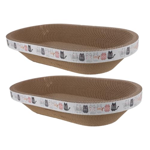PENIKOKO 2 Stück Katzenkratzpad Ovalform Kratzunterlage für Krallenpflege Vielseitig Einsetzbar als Katzenbett für Kleine Katzen und Kätzchen aus Wellkartoniertem Gefertigt PENIKOKO 2 Stück Katzenkratzpad Ovalform Kratzunterlage für Krallenpflege Vielseitig Einsetzbar als Katzenbett für Kleine Katzen und Kätzchen aus Wellkartoniertem Gefertigt von PENIKOKO