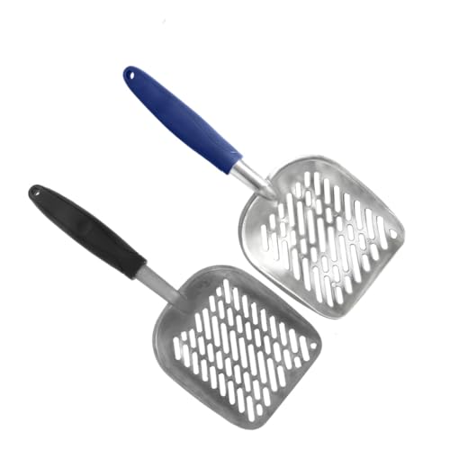 PENIKOKO 2 Stück Katzenschaufel aus Aluminiumlegierung mit Breiten Sieböffnungen Ergonomischer Griff für Komfortablen Langlebig und Einsetzbar zur Einfachen Reinigung Katzenklos PENIKOKO 2 Stück Katzenschaufel aus Aluminiumlegierung mit Breiten Sieböffnungen Ergonomischer Griff für Komfortablen Langlebig und Einsetzbar zur Einfachen Reinigung Katzenklos von PENIKOKO