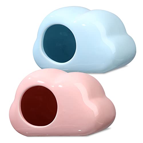 PENIKOKO 2 Stück Keramisches Hamster Nest Wolkenform Kühlendes Versteck für Kleintiere im Sommer für Zwerghamster und Meerschweinchen Blau PENIKOKO 2 Stück Keramisches Hamster Nest Wolkenform Kühlendes Versteck für Kleintiere im Sommer für Zwerghamster und Meerschweinchen Blau von PENIKOKO
