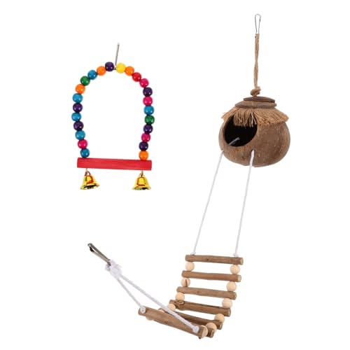 PENIKOKO 2 Stück Kokosnuss Vogelhaus für Sittiche Interaktives Nest für Innen und Außenbereich Fördert Bereichert Lebensraum mit Kletterspielzeug und Elementen PENIKOKO 2 Stück Kokosnuss Vogelhaus für Sittiche Interaktives Nest für Innen und Außenbereich Fördert Bereichert Lebensraum mit Kletterspielzeug und Elementen von PENIKOKO