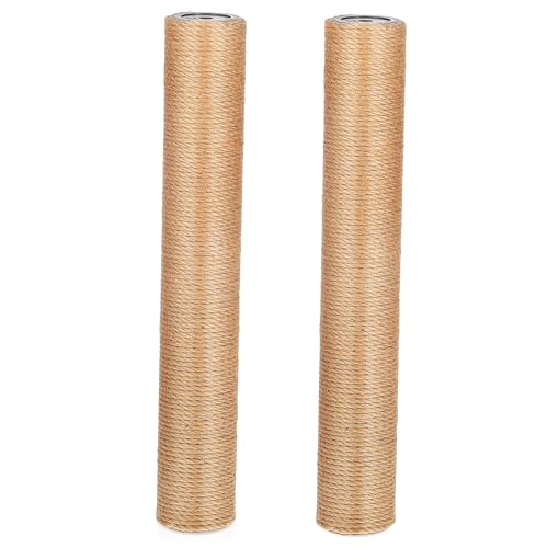 PENIKOKO 2 Stück Kratzbaum Für Katzen Montiert Post Schrauben Beiträge Aufstieg Kratzen Teil Groß Klettern Kratzer Drinnen Pole Haustierbedarf Kratzbäume Aus Seil Katzenbedarf Jute Beige von PENIKOKO