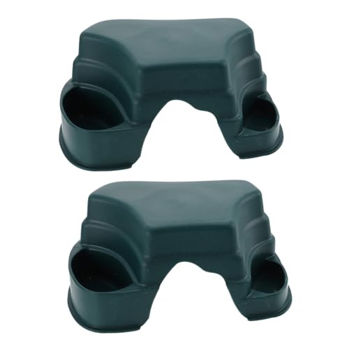 PENIKOKO 2 Stück Reptilien Höhlenversteck Versteck Plattform mit Futter Wasserbecken für Terrarium Schildkröten Landschildkröten Gehege Zubehör Grün von PENIKOKO