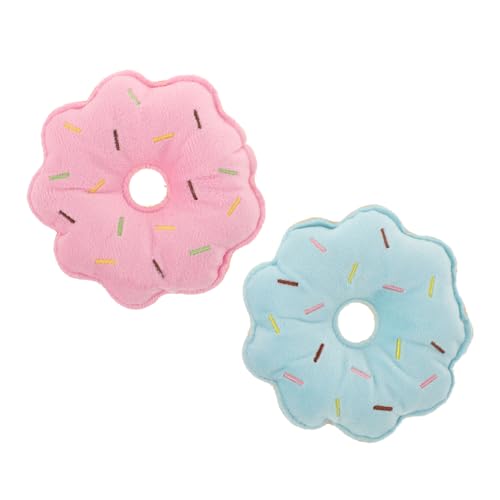 PENIKOKO 2 Stück Teiliges Donut Förmiges Plüsch Kauspielzeug für Welpen und Kleine Hunde Langlebig Zahnfreundlich und Fördert Gesunde Zahnpflege und Spielerischen Kauspaß von PENIKOKO