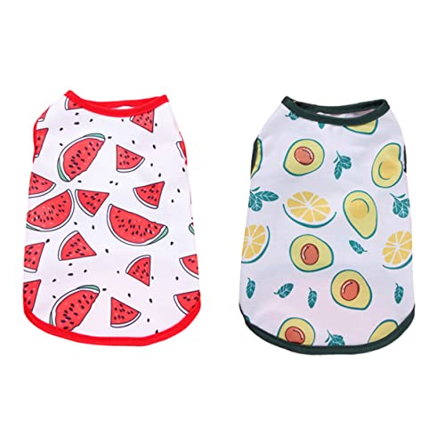 PENIKOKO 2 Stück Teiliges Hundeshirt aus Leichtem Atmungsaktivem Ärmellose Weste für Katzen für Avocado Wassermelone Lustige und Unbeschwerte PENIKOKO 2 Stück Teiliges Hundeshirt aus Leichtem Atmungsaktivem Ärmellose Weste für Katzen für Avocado Wassermelone Lustige und Unbeschwerte von PENIKOKO