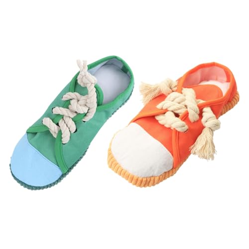 PENIKOKO 2 Stück Teiliges Hundespielzeug Slipperform mit Quietscher Robustes Kauspielzeug für Welpen und Kleine Hunde Lustiges Zahnpflege und Trainingsspielzeug zur Stressreduktion und von PENIKOKO