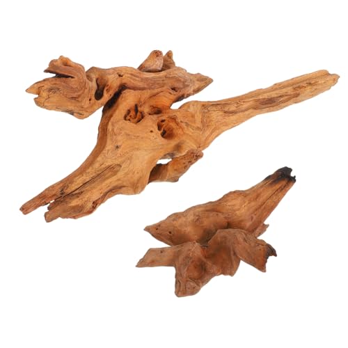 PENIKOKO 2 Stück Teiliges Natürliches Aquarium Driftwood Natürliche Holzäste Wasserbeständig Fischsicher Leicht zu Reinigen Dekorativ für Süßwasser-aquarien und Terrarien Lebendige von PENIKOKO