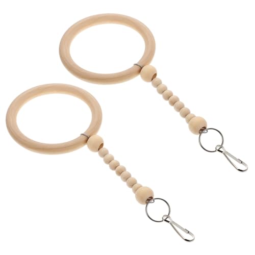 PENIKOKO 2 Stück Teiliges Papageienspielzeug Holzschaukel für Wellensittiche Nymphensittiche und Kleine Vögel Robust und Beißfest Buntes Vogelzubehör für Käfig und Kletter und Spielspaß von PENIKOKO