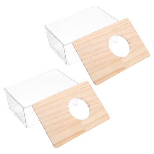 PENIKOKO 2 Stück Transparentes Hamster Sandbad Kleine Badewanne und Toilette für Hamster Chinchillas und Kleintiere Leichtes Haustier Badezimmer Zubehör von PENIKOKO