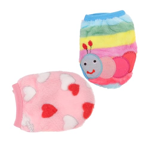 PENIKOKO 2 Stück Warme Pet Vests aus Korallenvlies für Kleine Tiere Bequeme Hasen Hundekleidung XXS Atmungsaktiv Leicht Geeignet für Kaninchen Meerschweinchen Chihuahuas Modisch und Sanft von PENIKOKO