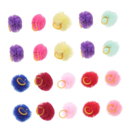 PENIKOKO 20 Stück Teiliges Haargummi für Haustiere Elastische Haarschleifen mit Süßem Ball Design Haarschonende Hundehaarbänder für Kleine Hunde und Welpen Stilvoller Haarhalter für Alltag von PENIKOKO