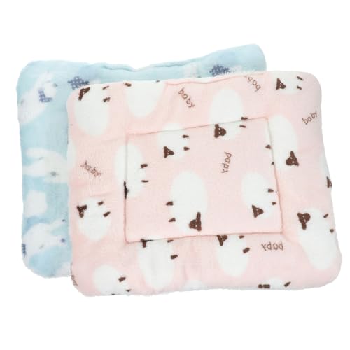 PENIKOKO 2Stücke Tierschlafmatte Meerschweinchen Bettmatte Wiederverwendbare Plüsch Pad Matte für Kleintiere Dicke und Isolierte Haustierunterlage für Herbst und Winter von PENIKOKO