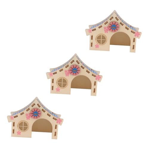 PENIKOKO 3 Stück Teiliges Hamster Holzhaus Kleintier Versteck Beißfest für Bewegung und Verstecken Kleintier Häuschen für Aktives und Gesunde Haustiere PENIKOKO 3 Stück Teiliges Hamster Holzhaus Kleintier Versteck Beißfest für Bewegung und Verstecken Kleintier Häuschen für Aktives und Gesunde Haustiere von PENIKOKO