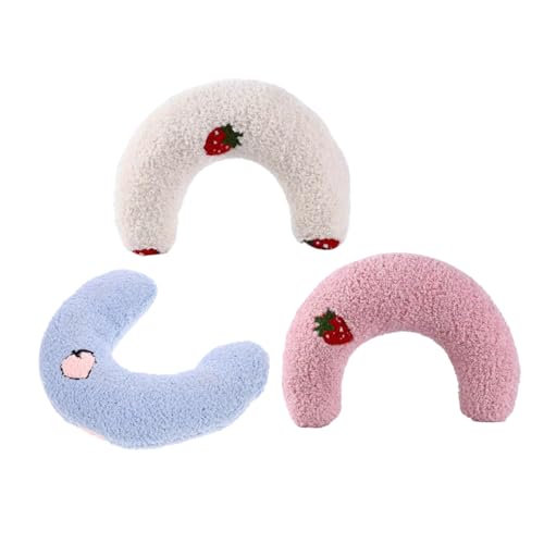 PENIKOKO 3 Stück U Förmige Katzenspielzeug Kissen für Haustiere Ergonomisch Geformt Strapazierfähiges Material Waschbar für Kleine Katzen und Hunde Komfortabel für Reise und Zuhause von PENIKOKO