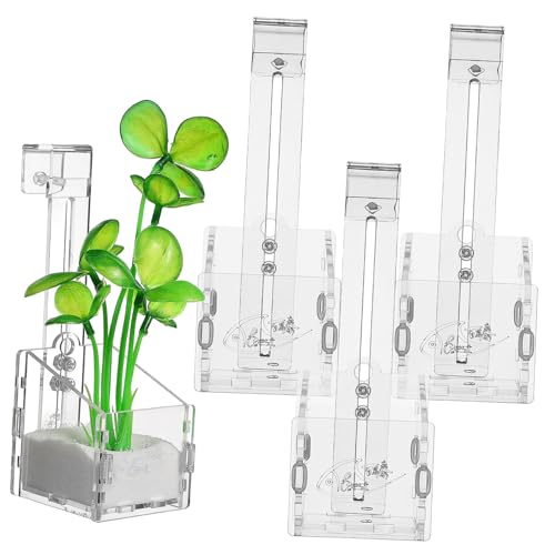 PENIKOKO 4 Aquarium Pflanzenhalter Klarer Hängender Wasserpflanzenhalter mit Hakensystem Robust und Transparent Einfach zu Montieren für Aquarienpflanzen Dekoration und Kultivierung PENIKOKO 4 Aquarium Pflanzenhalter Klarer Hängender Wasserpflanzenhalter mit Hakensystem Robust und Transparent Einfach zu Montieren für Aquarienpflanzen Dekoration und Kultivierung von PENIKOKO