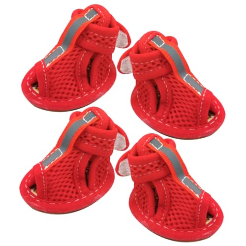 PENIKOKO 4 Stück Kleine Atmungsaktive Hundeschuhe mit Rutschfester Sohle Verstellbar und Leicht für Sommer und Outdoor aktivitäten Schützend und Komfortabel für Kleine Hunde und Welpen PENIKOKO 4 Stück Kleine Atmungsaktive Hundeschuhe mit Rutschfester Sohle Verstellbar und Leicht für Sommer und Outdoor aktivitäten Schützend und Komfortabel für Kleine Hunde und Welpen von PENIKOKO