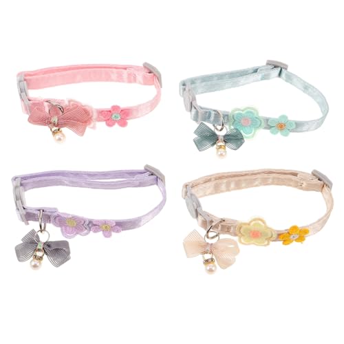 PENIKOKO 4 Stück Teiliges Katzenhalsband mit Verstellbarer Baumwoll-Schleife Bunte Spitzen Stickerei-katzenhalsbänder für Mädchenkatzen Süßes Halsband für Alltag und Fotoshooting PENIKOKO 4 Stück Teiliges Katzenhalsband mit Verstellbarer Baumwoll-Schleife Bunte Spitzen Stickerei-katzenhalsbänder für Mädchenkatzen Süßes Halsband für Alltag und Fotoshooting von PENIKOKO