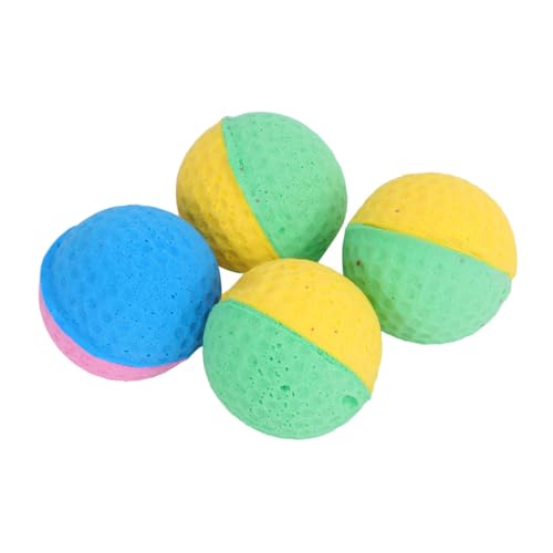 PENIKOKO 4 Stück Teiliges Katzenspielzeug aus Bunten Latex Schwammbällen Interaktive Katzenbälle zur Beschäftigung Drinnen Fördert Natürliche Instinkte und Schützt Möbel Zufällige Farbe von PENIKOKO