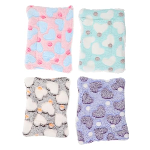 PENIKOKO 4 Stück Teiliges Kleintier Warmkissen aus Weichem Korallfleece Dicke Schlafunterlage für Hamster Kaninchen und Meerschweinchen Rutschfestes Waschbares Haustier Schlafpad für PENIKOKO 4 Stück Teiliges Kleintier Warmkissen aus Weichem Korallfleece Dicke Schlafunterlage für Hamster Kaninchen und Meerschweinchen Rutschfestes Waschbares Haustier Schlafpad für von PENIKOKO