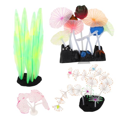 PENIKOKO 4 Stück Teiliges Leuchtende Künstliche Korallen Aquarium Dekoration Pflanzen für Fischbecken und Aquarien Langlebige Plastische Ornamente mit Nachteffekt PENIKOKO 4 Stück Teiliges Leuchtende Künstliche Korallen Aquarium Dekoration Pflanzen für Fischbecken und Aquarien Langlebige Plastische Ornamente mit Nachteffekt von PENIKOKO