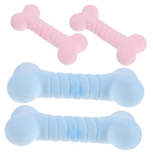 PENIKOKO 4 Stück Teiliges Robustes Kauspielzeug für Hunde aus TPR Gummi Zahnreinigender Bissfester Welpen Kau Stick Blau Interaktives zur Beschäftigung und Zahnreinigung für Kleine bis von PENIKOKO