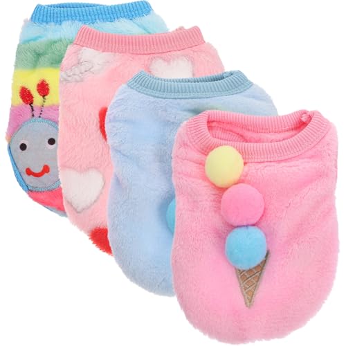 PENIKOKO 4 Stück Teiliges Welpen winterkleidungs Winddichte Hundemäntel Weiche Warme Haustierbekleidung XXS für Kleine Hunde für Outdoor aktivitäten und Kalte Jahreszeiten von PENIKOKO