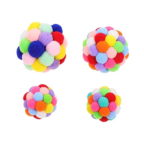 PENIKOKO 4stücke Kreative Katzenspielzeuge Bunte Katzenbälle Zum Kauen Interaktive Spielzeuge Für Katzen Fördern Das Spielen Zahnpflege von PENIKOKO