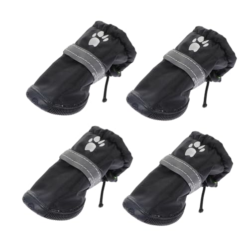 PENIKOKO 4 Stück wasserdichte Hundeschuhe mit Rutschfester Sohle Reflektierende Regenstiefel für Kleine bis Mittelgroße Hunde Optimaler Pfotenschutz bei Schlechtem von PENIKOKO