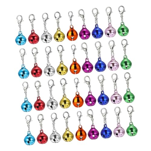PENIKOKO 45 Stück Teiliges Metallglöckchen Set Kleine Bunte Tieranhänger für Katzen und Hundehalsbänder Laute Klingel für Outdoor DIY Schlüsselanhänger und Schmuckherstellung von PENIKOKO