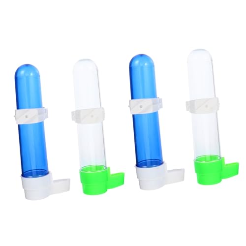 PENIKOKO 4Stücke Automatische Haustier Wasserflasche für Papageien Trinkflasche aus Kunststoff für Wellensittiche und Kanarienvögel Grünem von PENIKOKO