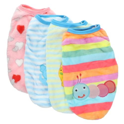 PENIKOKO 4Stücke Teiliges Haustierkleidung Flanellweste für Katzen und Langlebig für Kleine Niedlicher Designs Schaukelpferd PENIKOKO 4Stücke Teiliges Haustierkleidung Flanellweste für Katzen und Langlebig für Kleine Niedlicher Designs Schaukelpferd von PENIKOKO