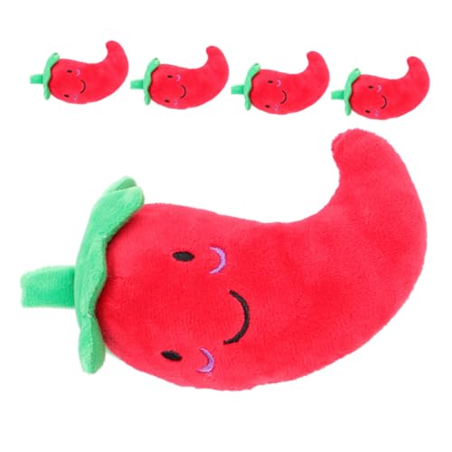 PENIKOKO 5 Stück Teiliges Quietschespielzeug für Hunde in Chili Pfeffer Form Langlebiges Beißfestes Plüsch mit Sound Interaktives Kauspielzeug für Welpen für Indoor und Outdoor Training PENIKOKO 5 Stück Teiliges Quietschespielzeug für Hunde in Chili Pfeffer Form Langlebiges Beißfestes Plüsch mit Sound Interaktives Kauspielzeug für Welpen für Indoor und Outdoor Training von PENIKOKO