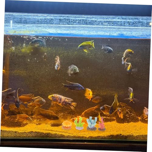 PENIKOKO 6 Stück Teiliges Künstliches Korallen deko Harz Realistische Unterwasserpflanzen für Aquarium Fischfreundliche Pflegeleichte Aquarien Dekoration Farbenfrohe Mini korallen für von PENIKOKO