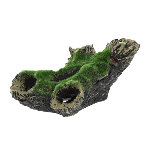 PENIKOKO Aquarium Baumhöhle Deko aus Resin mit Moos Einzigartiges Versteck für Fische und Welse Vielseitige Fischbeckendekoration und Gartenschmuck Detailreich und Natürlich Wirkendes von PENIKOKO
