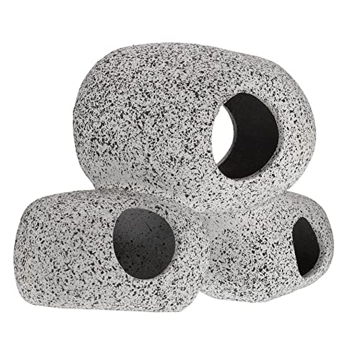 PENIKOKO Aquarium Tontopf Zucht Garnele Tank groß Tropische Aquarienverzierungen Aquarium Dekoration aquariumdeko Aquarium cave Aquarium Höhle Fischversteck, Schutzhöhle Ton Light Grey von PENIKOKO
