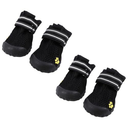 PENIKOKO Atmungsaktive Hundeschuhe aus Mesh Verstellbare Outdoor pfotenschuhe mit Rutschfester Sohle Wasserdichtes Design Geeignet für Große und Mittlere Hunde Idealer Schutz für von PENIKOKO