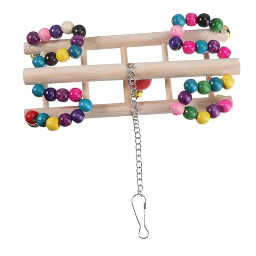 PENIKOKO Bunte Vogelschaukel aus Holzperlen Hängespielzeug für Papageien Sittiche Kleine Vögel Kau Kletterspielzeug Bewegung und Geschicklichkeit PENIKOKO Bunte Vogelschaukel aus Holzperlen Hängespielzeug für Papageien Sittiche Kleine Vögel Kau Kletterspielzeug Bewegung und Geschicklichkeit von PENIKOKO