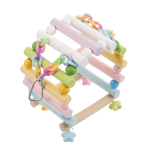 PENIKOKO Papageienspielzeug Zum Aufhängen Mit Kauholz Und Schaukel Für Vögel Hängespielzeug Für Papageien Mit Glocke Kauspielzeug Für Papageien Und Nymphensittiche von PENIKOKO