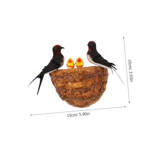 PENIKOKO Dekoratives Künstliches Vogelnest mit und Küken Wand und Gartendekoration Leicht Vielseitig Platzierbar für Außen und Innenbereiche Einfach zu Montieren von PENIKOKO