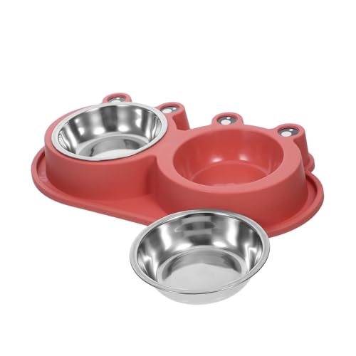 PENIKOKO Doppel-futternapf mit Ameisenschutz Edelstahl Haustiernapf mit Anti-auslauf Kunststoffbasis rutschfest für Kleine Katzen und Hunde Hygienisch Dank Innovativem Wassergraben-Design von PENIKOKO