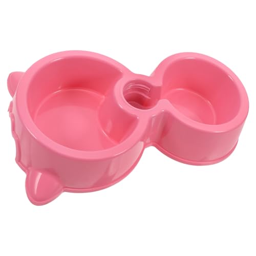PENIKOKO Doppelter Futter und Wassernapf für Haustiere Automatischer Wasserspender für Kleine bis Mittelgroße Katzen Welpen und Rosa aus Robustem Material mit Einfacher Wasserflasche und von PENIKOKO
