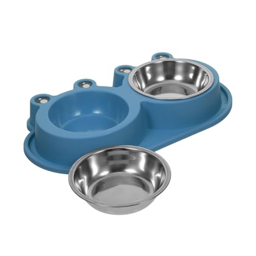 PENIKOKO Doppelter Futternapf für Kleine Haustiere Edelstahl mit Rutschfester Kunststoffbasis Outdoor Hunde Katzenfutter Napf mit Auslaufsicherem Design und Praktischem Reinigungskomfort PENIKOKO Doppelter Futternapf für Kleine Haustiere Edelstahl mit Rutschfester Kunststoffbasis Outdoor Hunde Katzenfutter Napf mit Auslaufsicherem Design und Praktischem Reinigungskomfort von PENIKOKO
