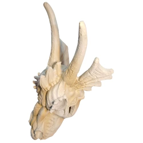 PENIKOKO Dragon Skull Aquarium Ornament aus Hochwertigem Resin Langlebiges Garnelenversteck und Aquarien Dekoration für Kleine Fische Sicher für Wasserqualität Vielseitig für Aquarium von PENIKOKO