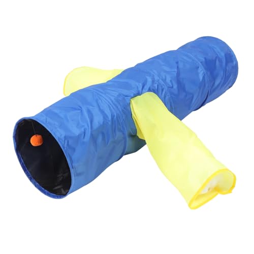 PENIKOKO Faltbarer Katzentunnel mit Mehreren Ausgängen Interaktives Katzenspielzeug zur Beschäftigung Lustiger Rascheltunnel für Katzen Stressreduzierendes für Katzenliebhaber von PENIKOKO