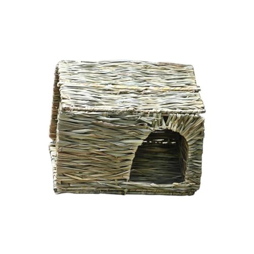 PENIKOKO Faltbares Kleintierhaus aus Natürlichem Gras Versteck und Spielplatz für Hamster Kaninchen Igel Meerschweinchen Umweltfreundliche Schlafhöhle für Kleine Haustiere von PENIKOKO
